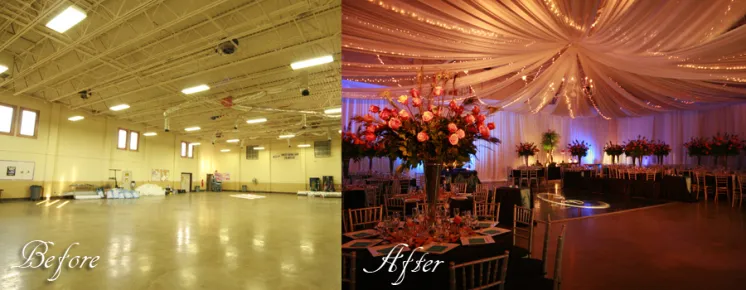 Futuristic roller coaster inside a vibrant, neon-lit indoor amusement park.
