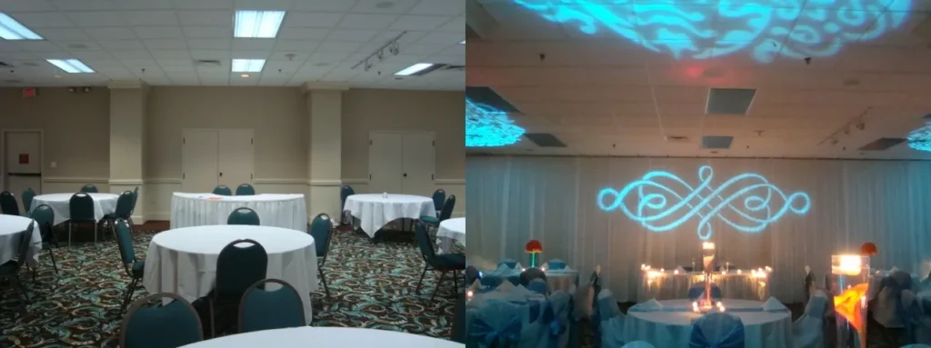 Futuristic roller coaster inside a vibrant, neon-lit indoor amusement park.